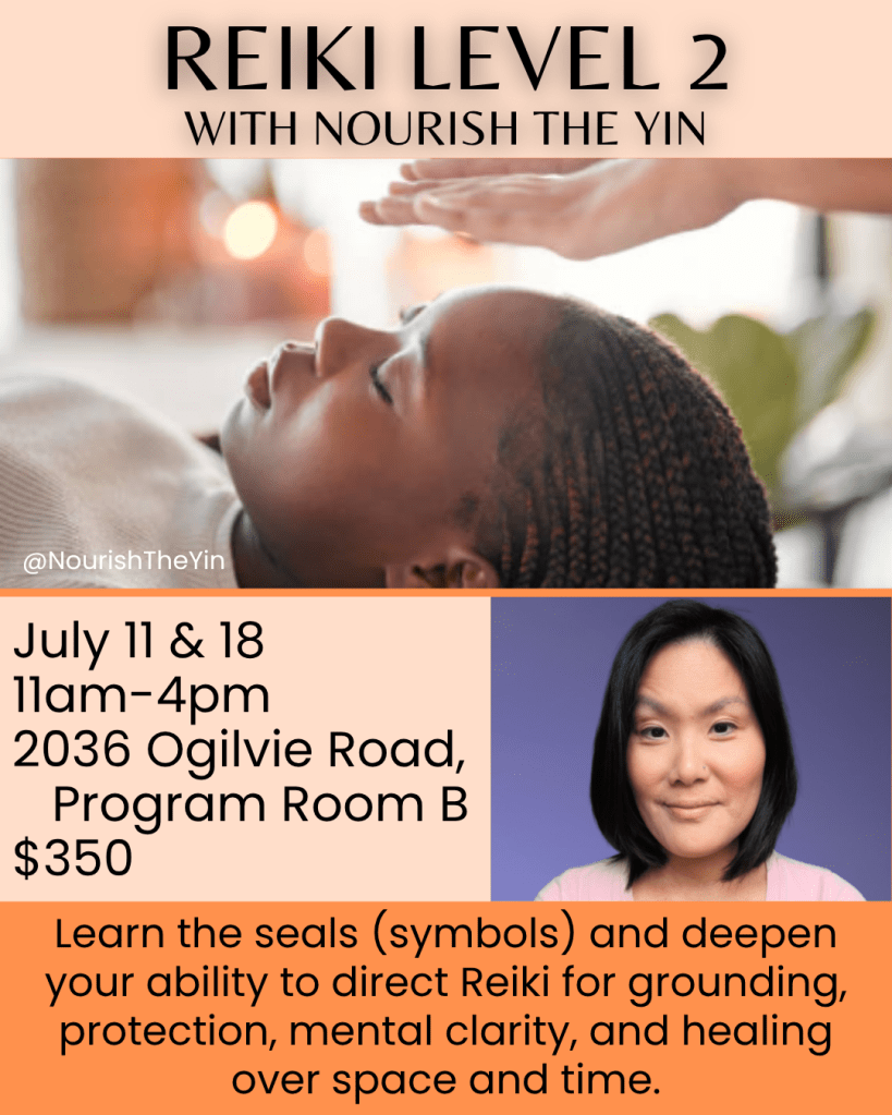 poster for reiki level 2 training, July 11 and 18, 2026