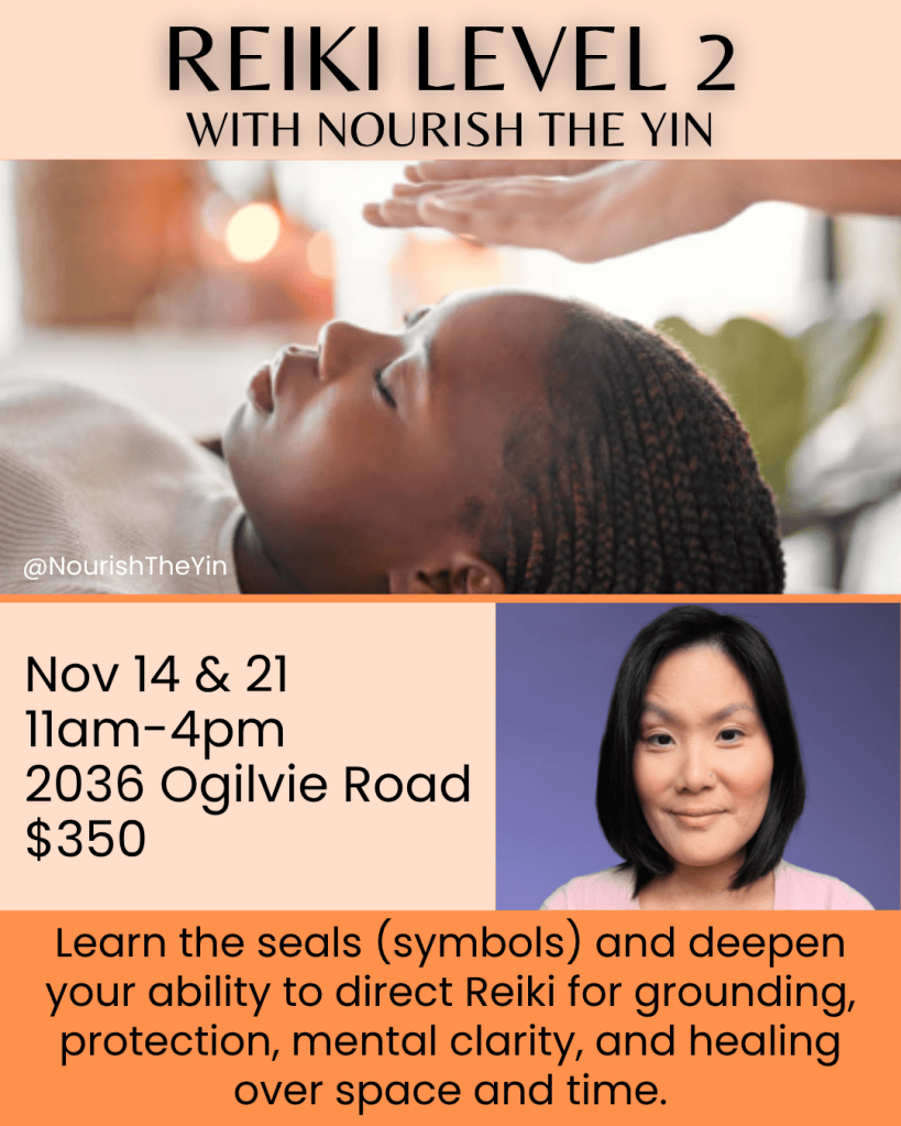 reiki level 2 poster, held Nov 14 and 21 in Ottawa.